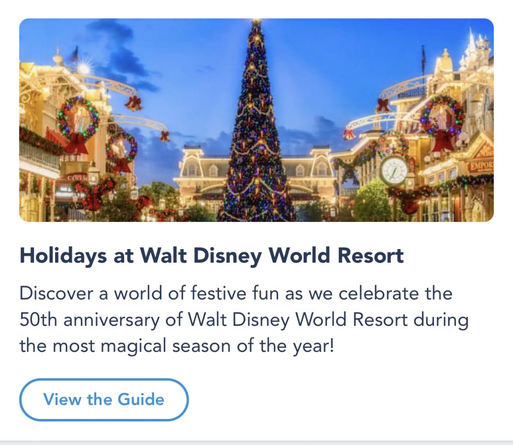 Example of a current event that can be found on the My Disney Experience App