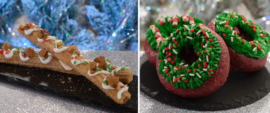 Christmas Cookie Churro and Christmas Wreath Doughnut 