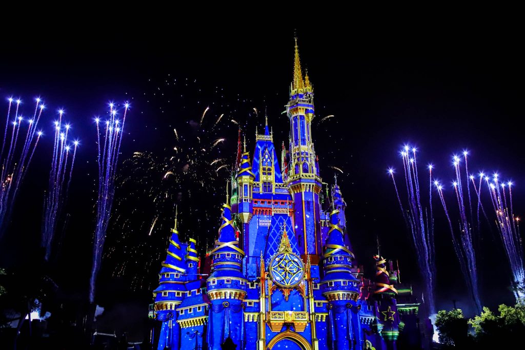 Fuegos artificiales navideños de Disney World