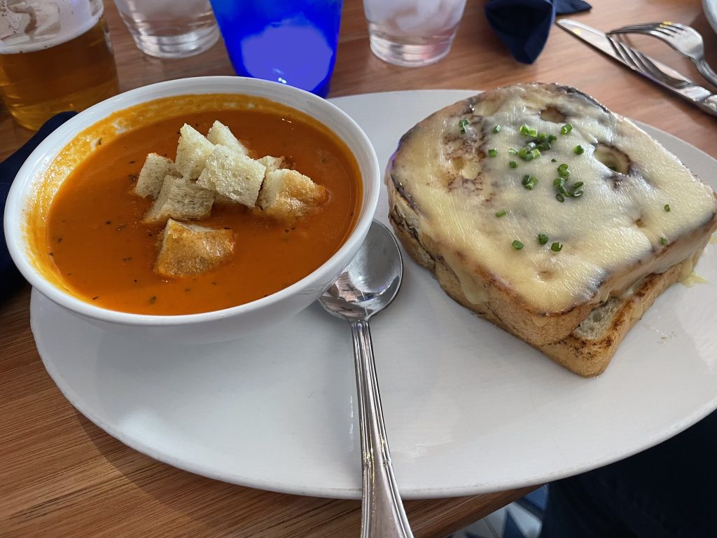 Croque Monsieur and tomato soup, photo by Bobby Asen