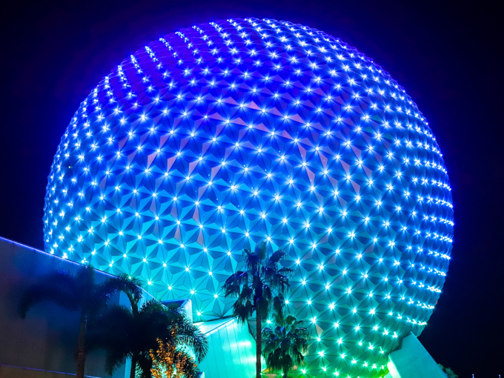 Spaceship Earth at night