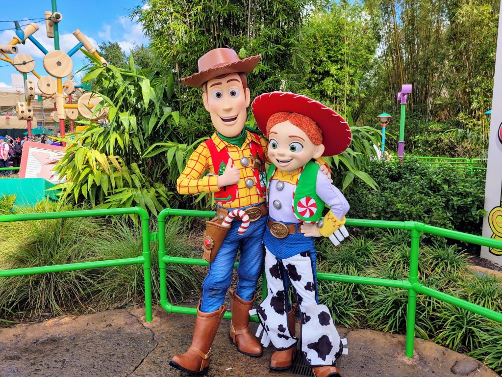 Woody and Jessie in Toy Story Land.