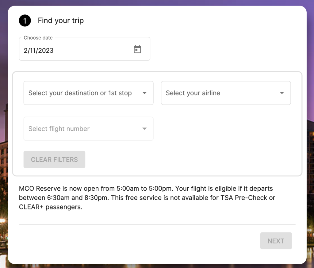 Reserve su hora de cita de TSA en MCO