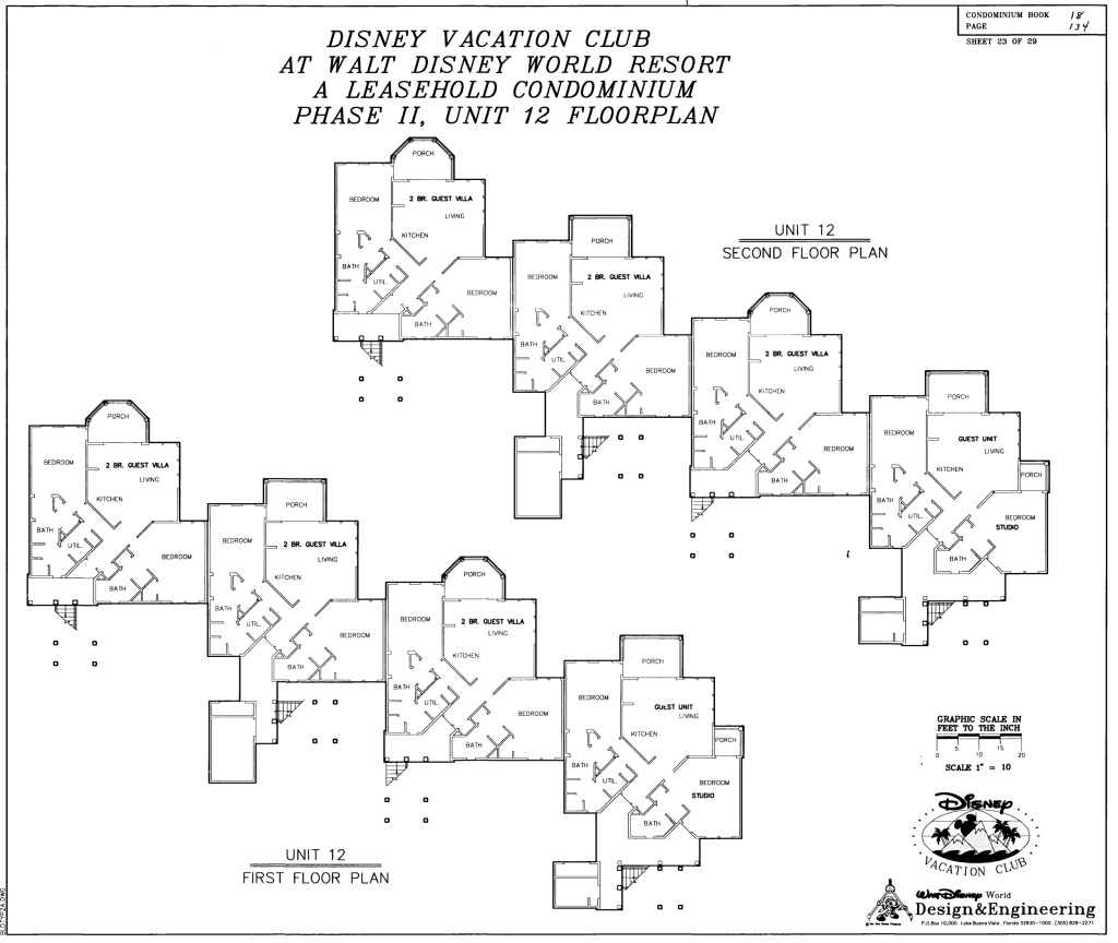 Plano de planta de la unidad 12 de la fase 2 de Old Key West