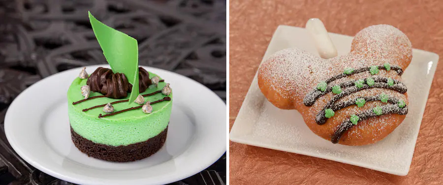 St. Patrick's Day 2023 - Mint Chocolate Chip Cheesecake & Mickey Shamrock Beignet