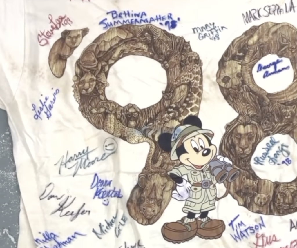 Signed Shirt from Animal Kingdom 1998 Time Capsule