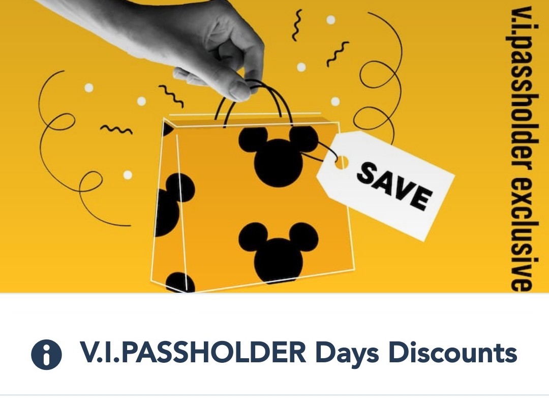 V.I.PASSHOLDER Days Discounts at Disney World