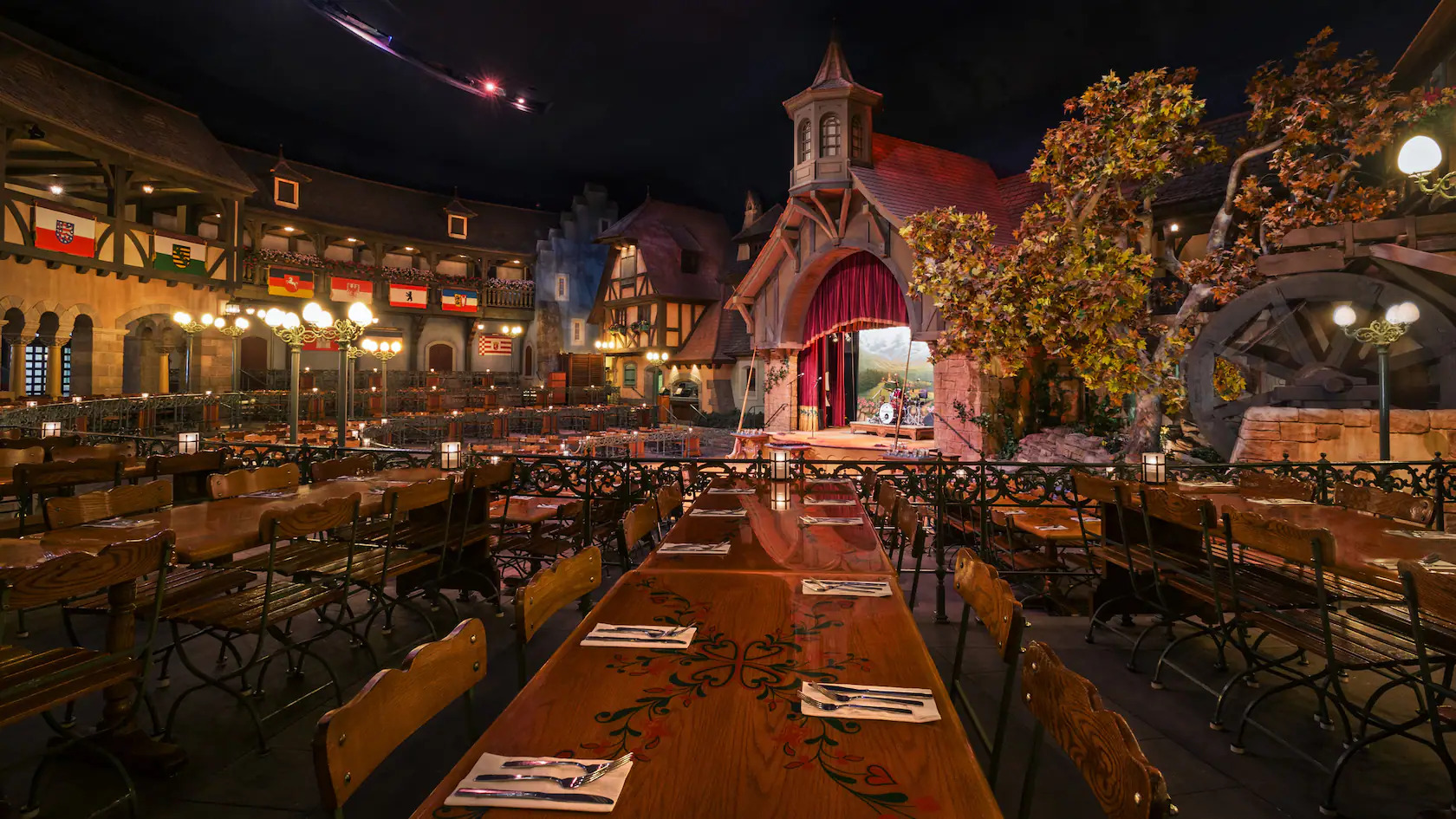 Inside the Biergarten Restaurant in the Germany Pavilion at EPCOT