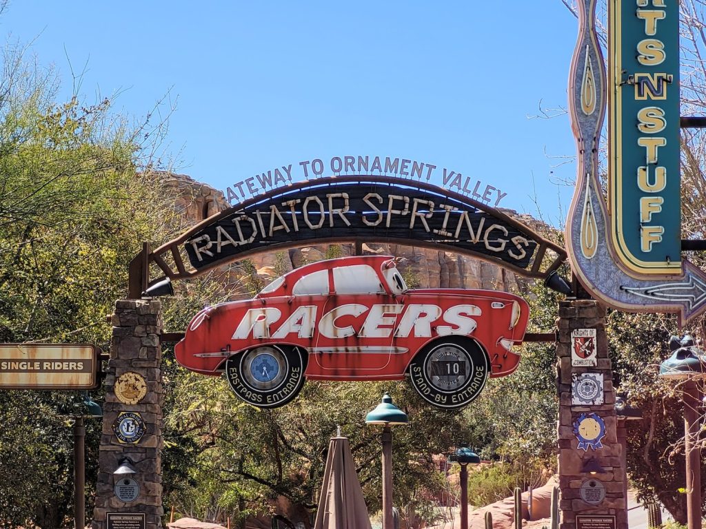 Radiator Springs Racers Sign