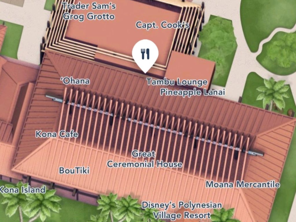 Where to find Pineapple Lanai at Disney's Polynesian Villas