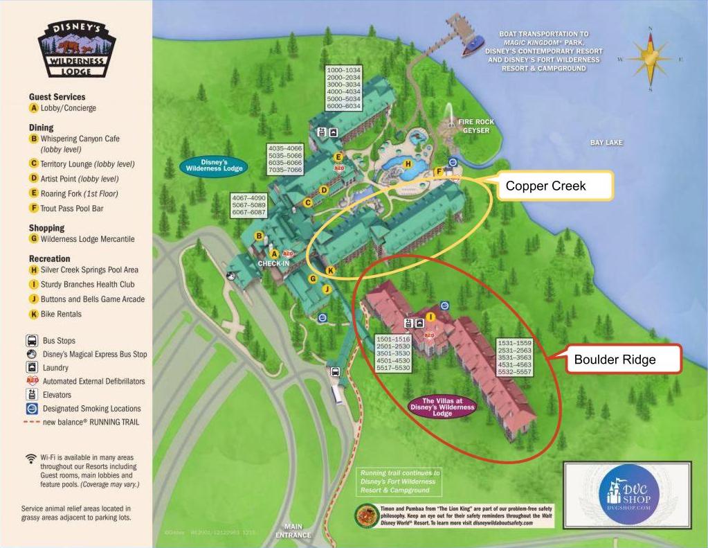 Boulder Ridge vs Copper Creek Resort Map