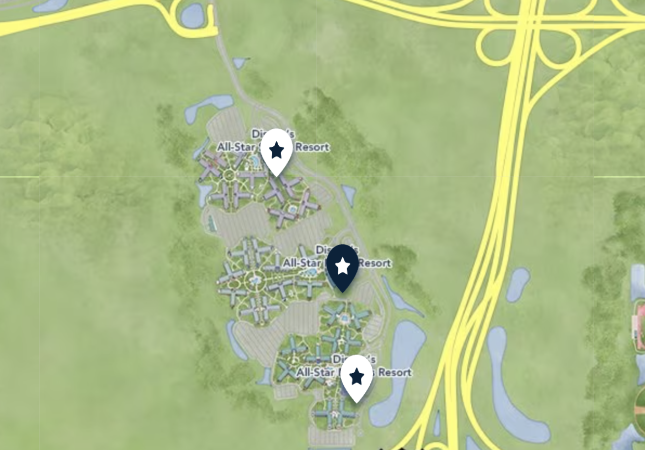Disney's All-Star Resorts Bus Stop Map
