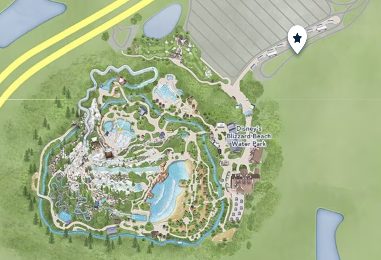 Disney's Blizzard Beach Water Park Bus Stop Map