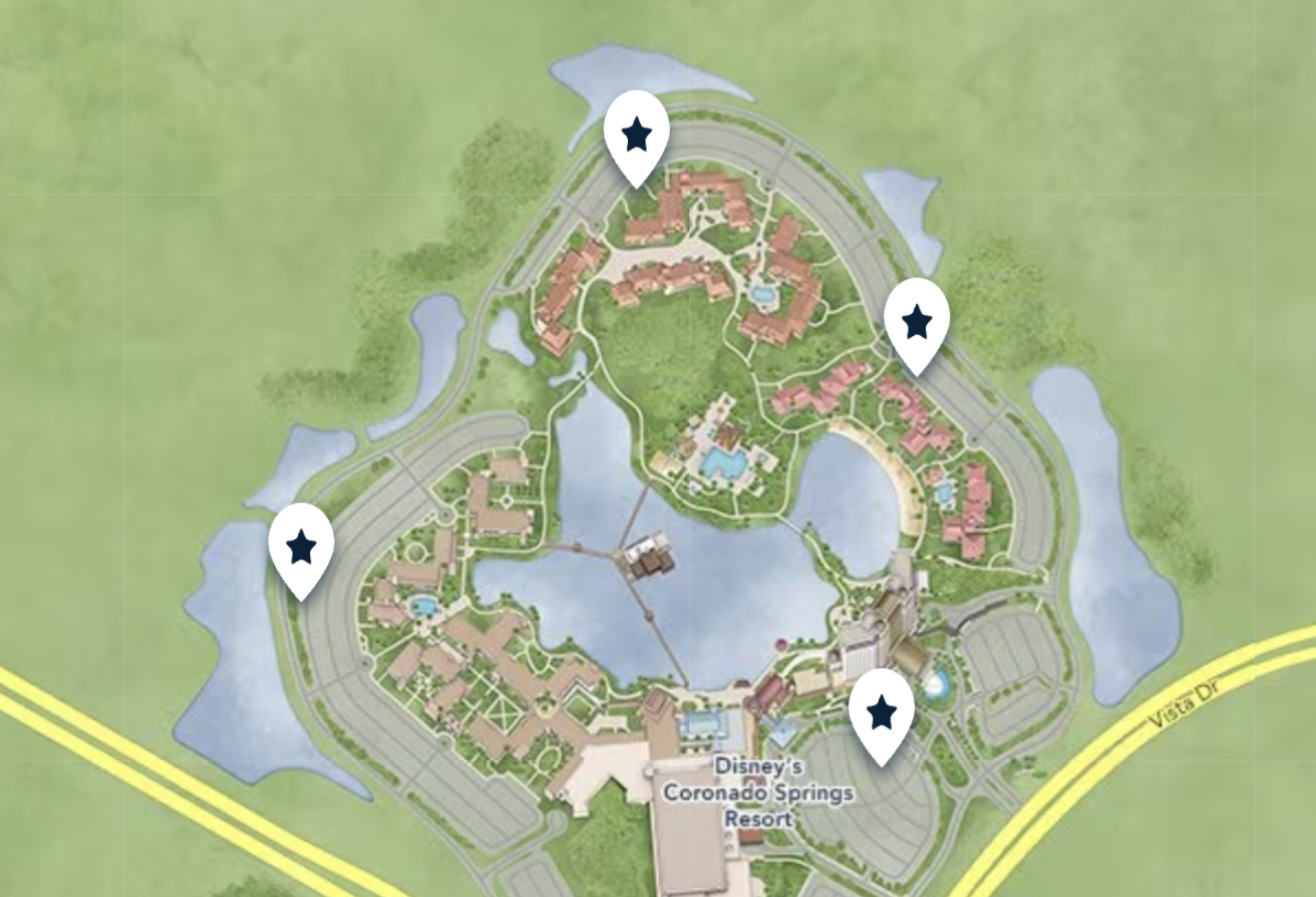 Disney’s Coronado Springs Resort Bus Stop Map