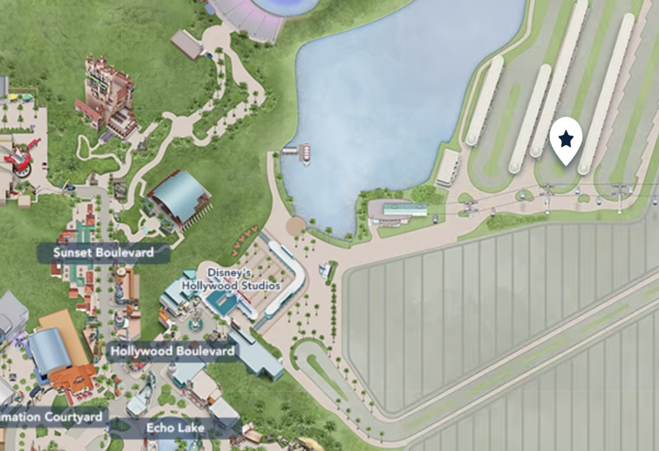 Disney's Hollywood Studios Theme Park Bus Stop Map