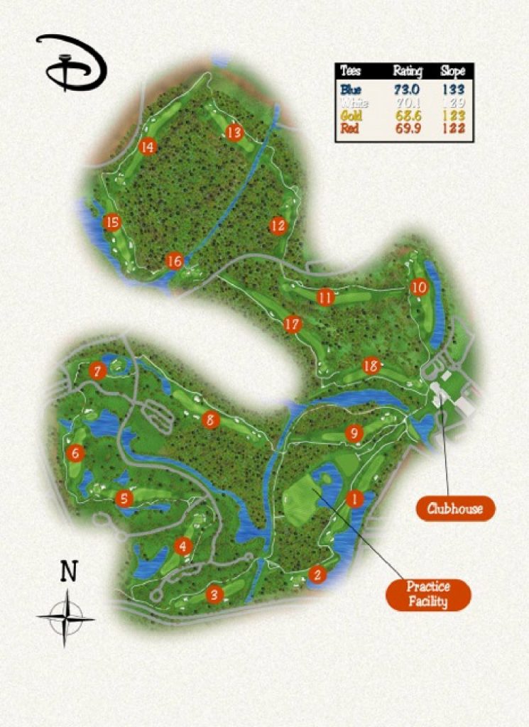 Disney's Lake Buena Vista Golf Course Map