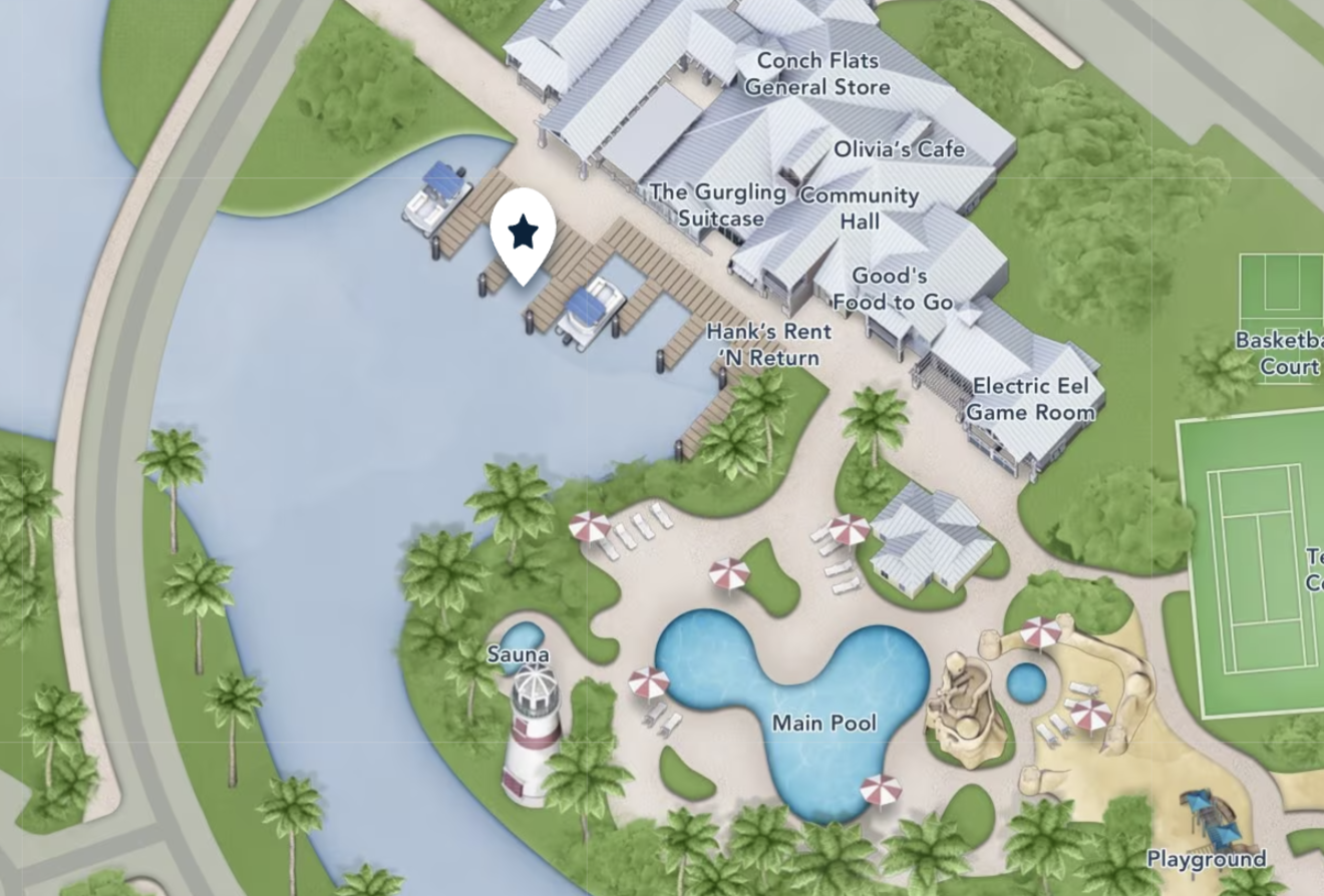 Disney's Old Key West Resort Boat Launch Map