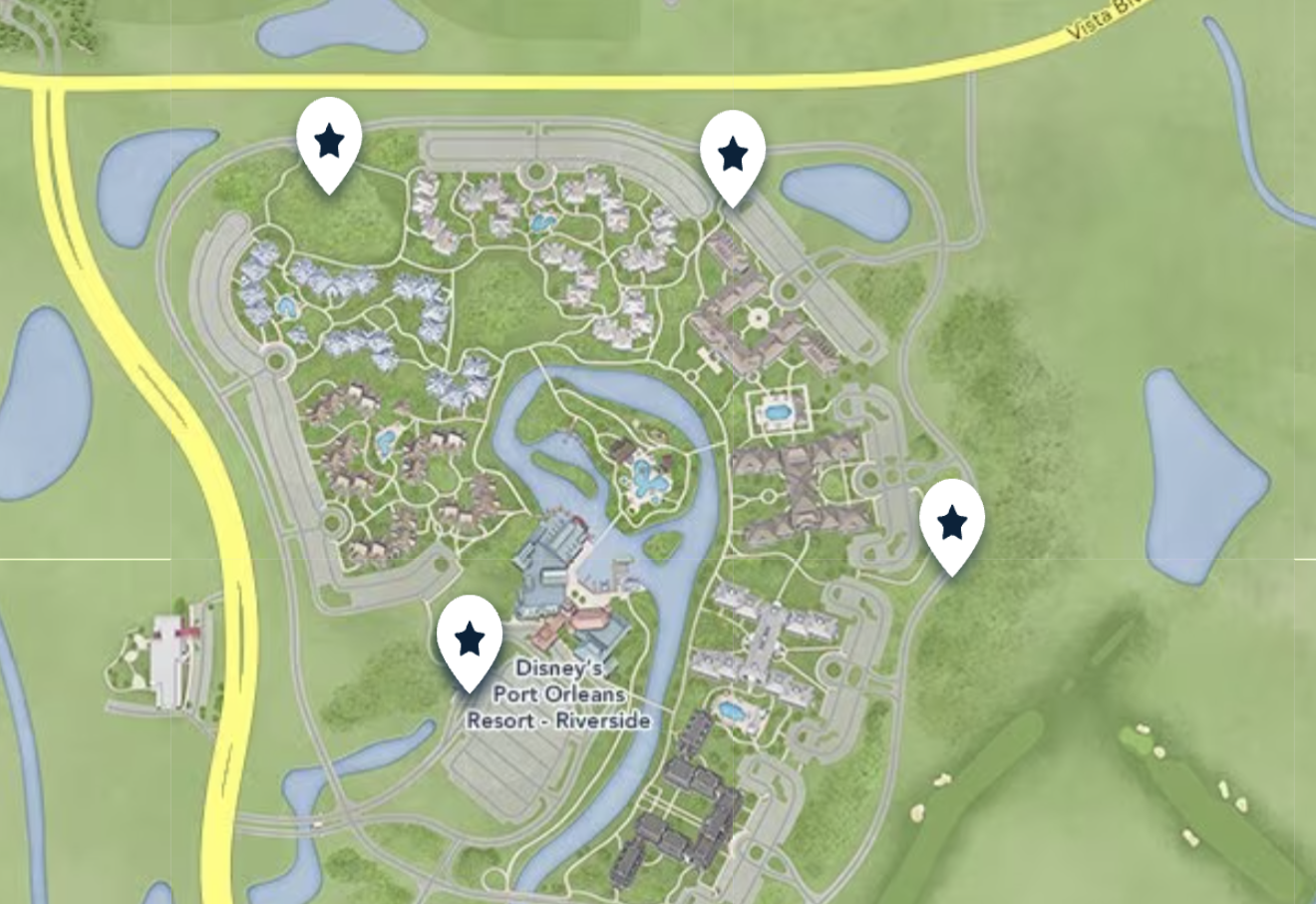 Disney's Port Orleans Resort - Riverside Bus Stop Map