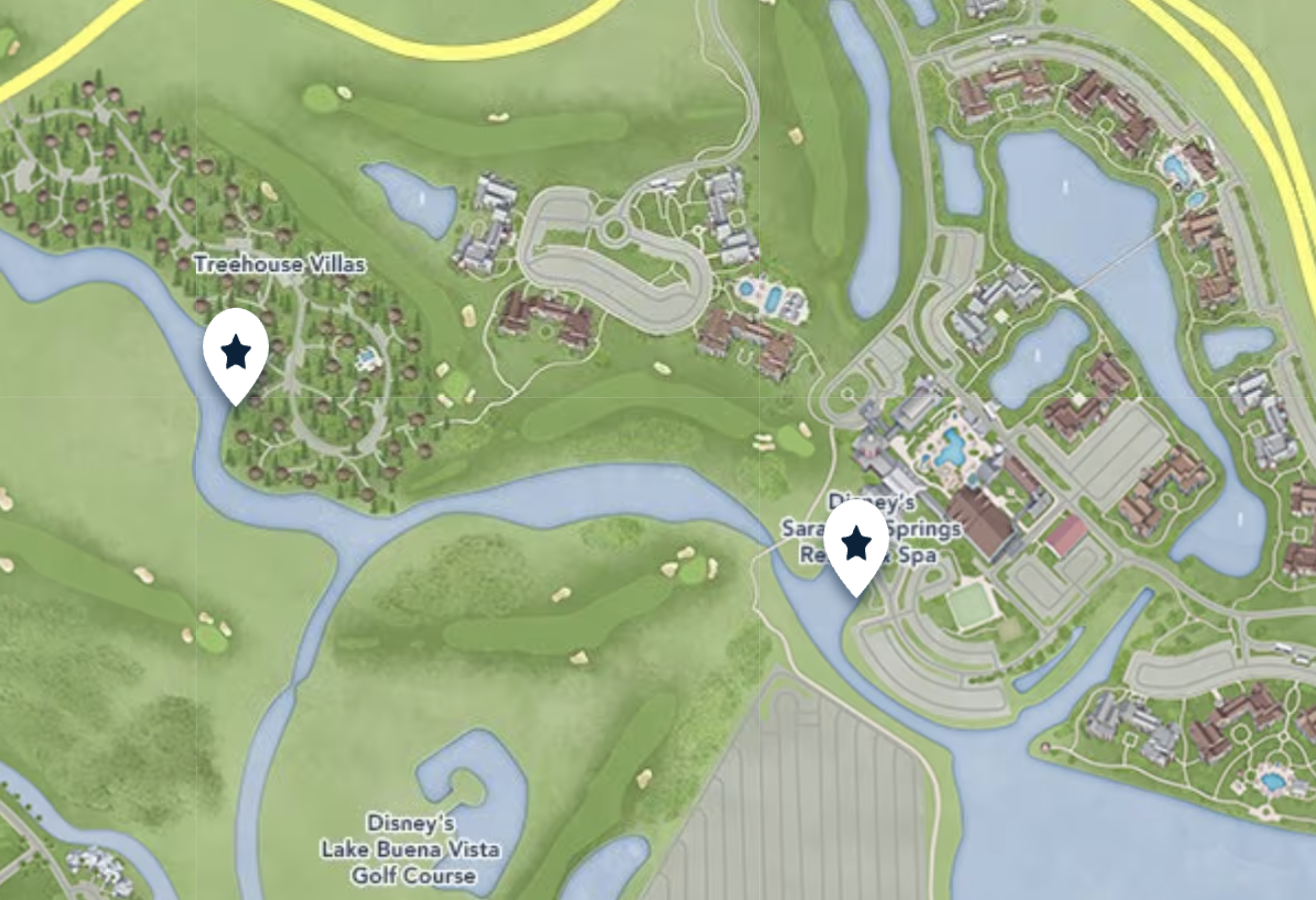 Disney's Saratoga Springs Resort & Spa Boat Launch Map