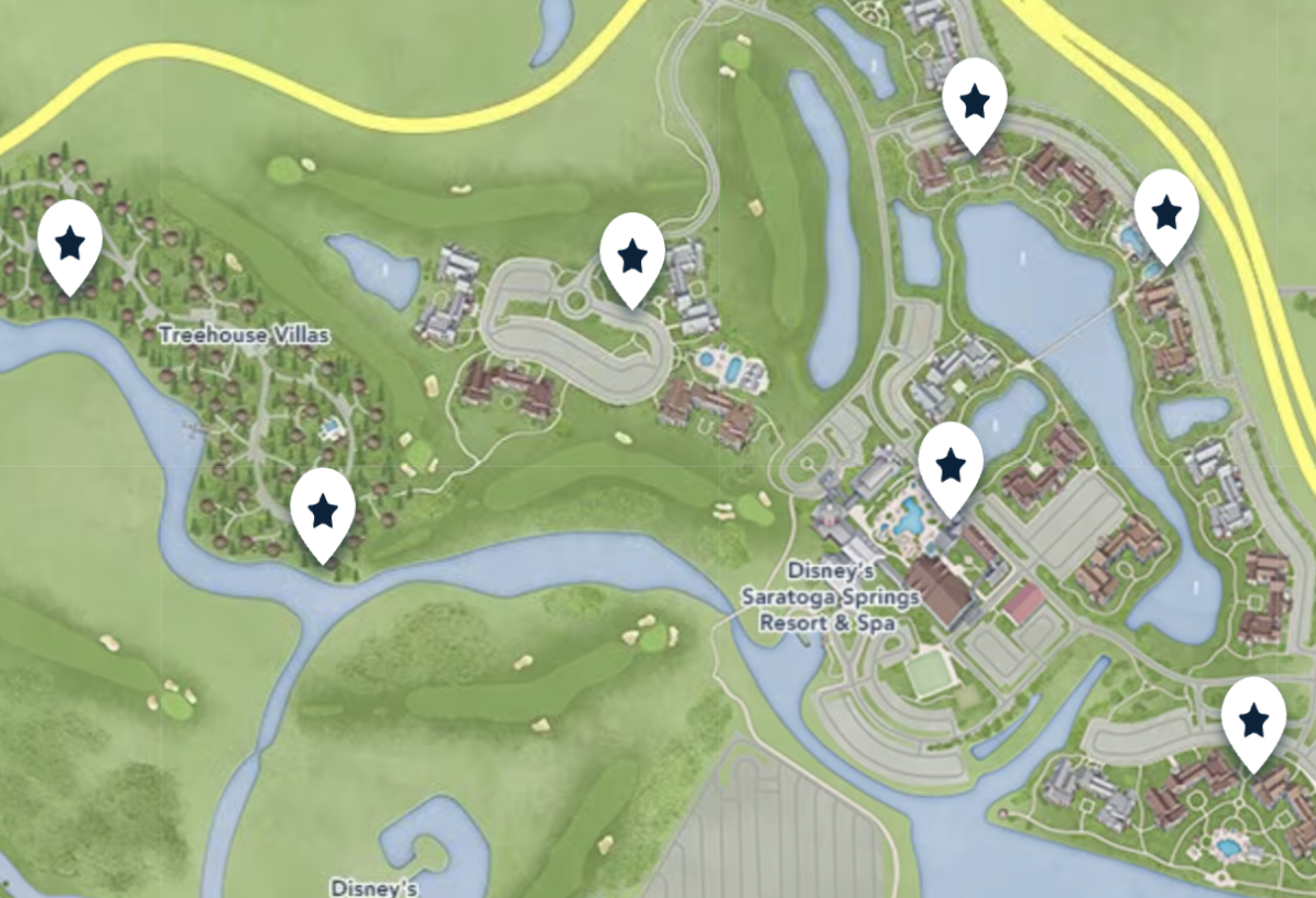 Disney's Saratoga Springs Resort & Spa Bus Stop Map