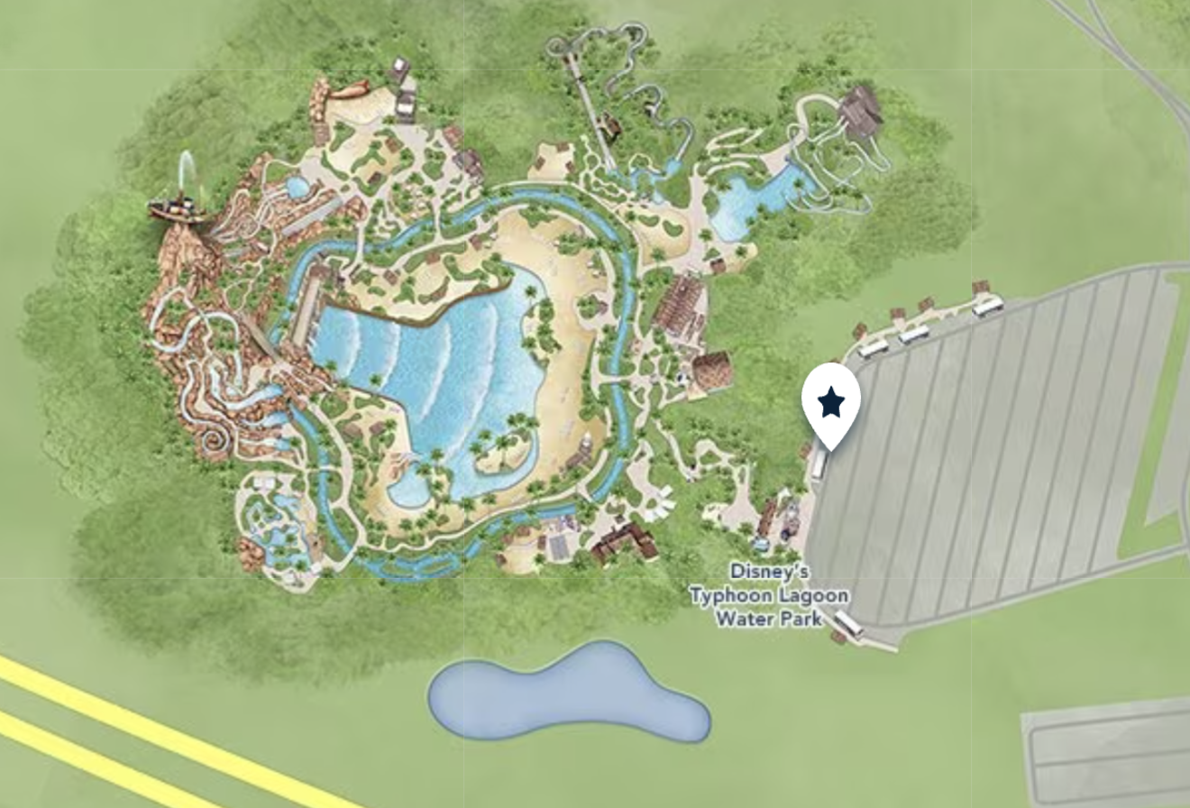 Disney's Typhoon Lagoon Water Park Bus Stop Map