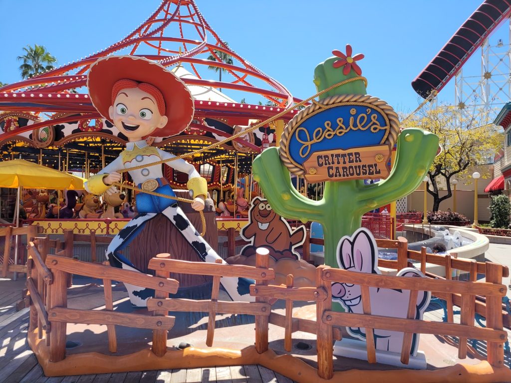 Jessie Critter Carousel Sign in Pixar Pier