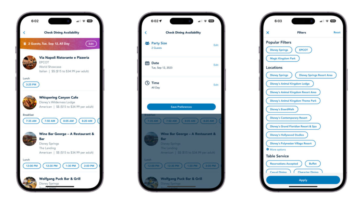 Sistema actualizado de reservas de comidas de Walt Disney World 4