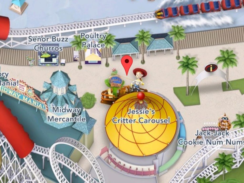 Where to find Jessie's Critter Carousel at California Adventure
