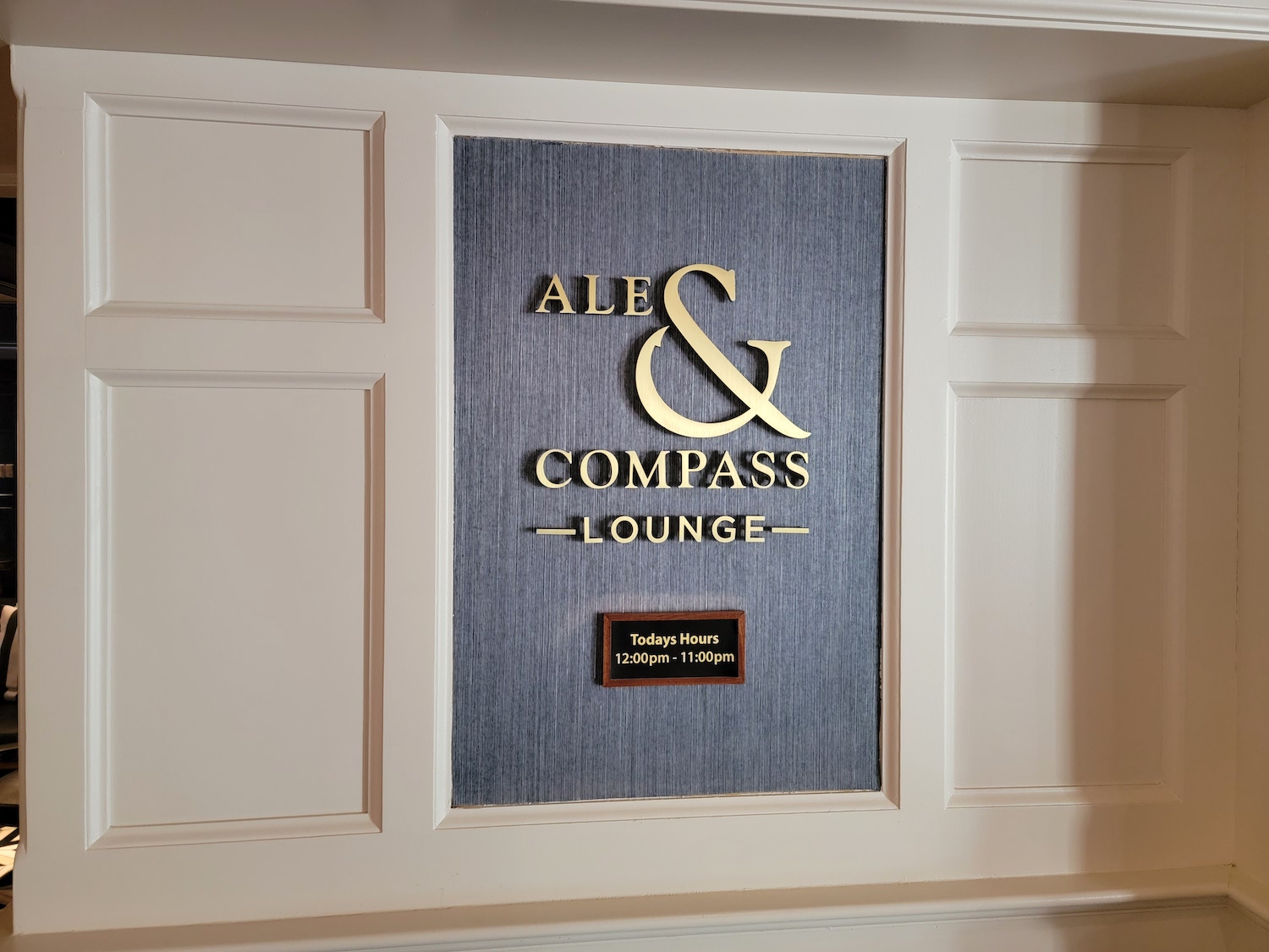 Ale & Compass Lounge Sign