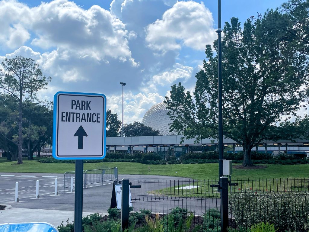 EPCOT Park Entrance Sign from Rideshare Loop