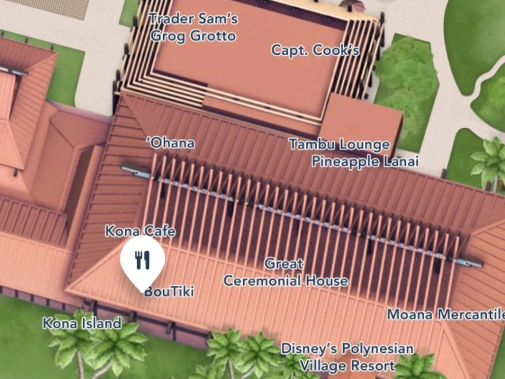 Where to find Kona Island at Disney's Polynesian Villas & Bungalows