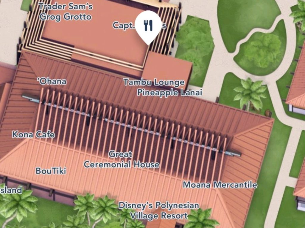 Where to find Tambu Lounge at Disney’s Polynesian Villas & Bungalows