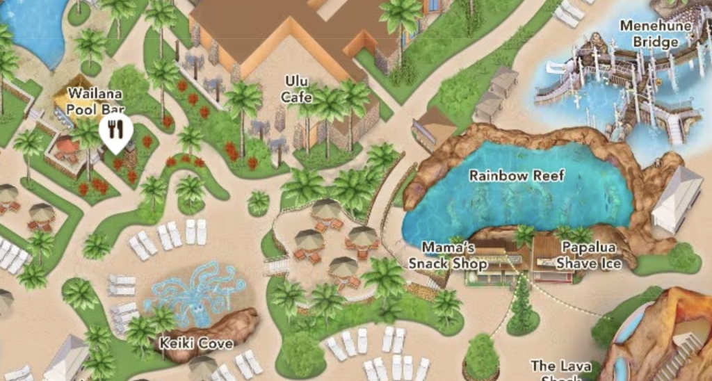 Where to find Wailana Pool Bar at Aulani