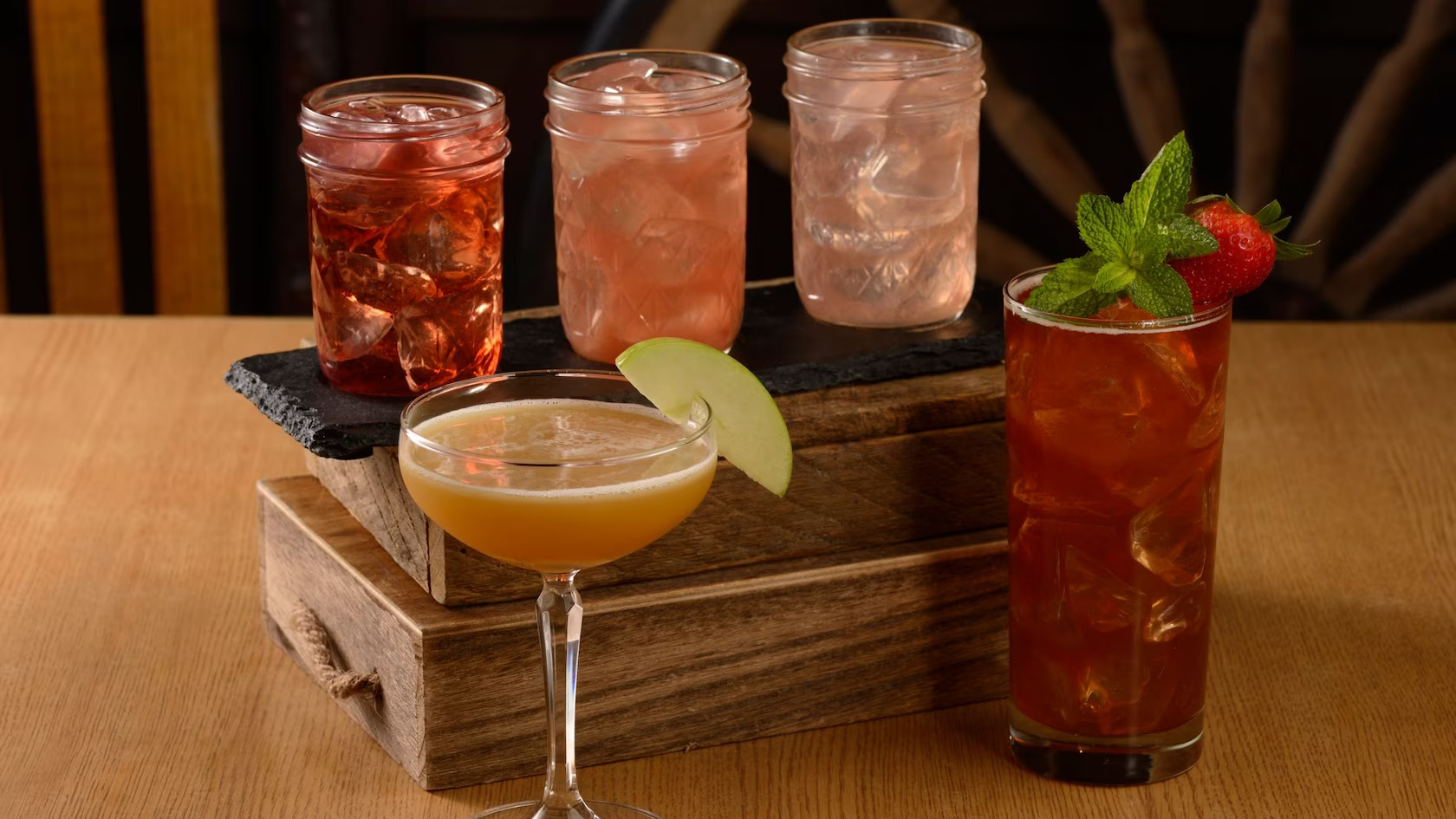 5 cocktails from Crockett’s Tavern at The Campsites at Disney’s Fort Wilderness Resort