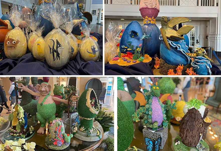Egg displays at Disney’s Yacht & Beach Club Resorts