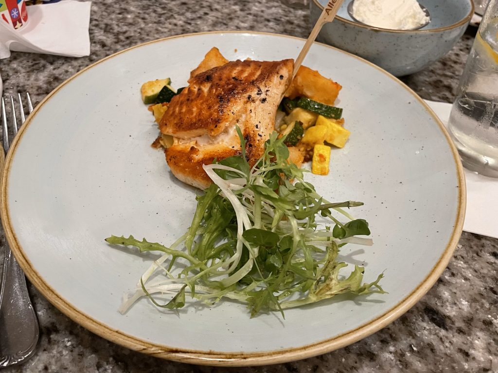Miso-glazed salmon entreé at Grand Floridian Café.