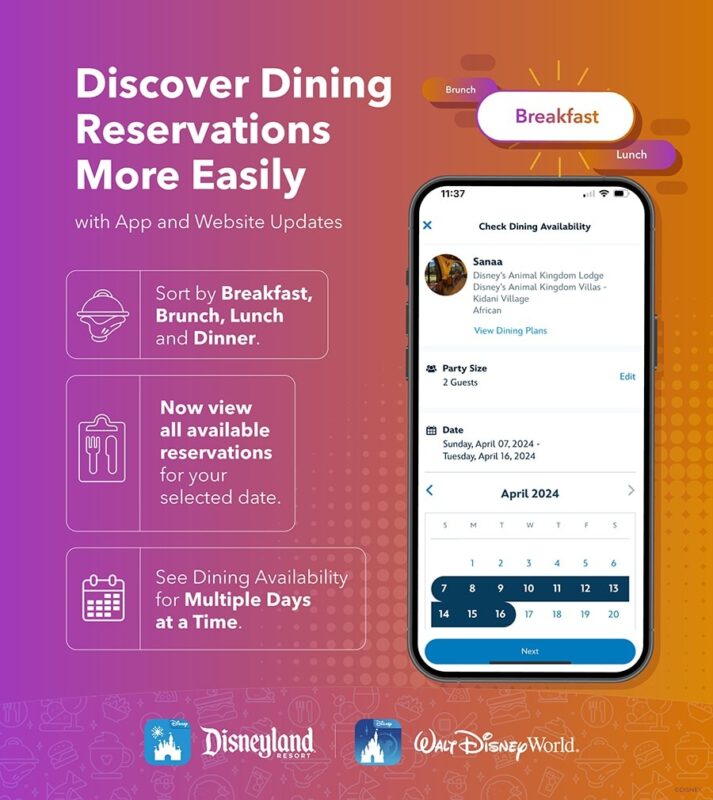 wdw dl dining search