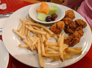 Kids' chicken tender and fries entree at Whispering Canyon Café