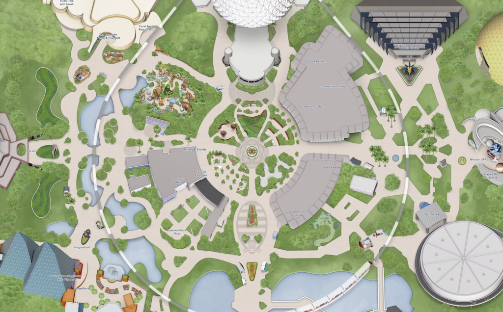 Communicore Plaza & Hall - EPCOT Park Map