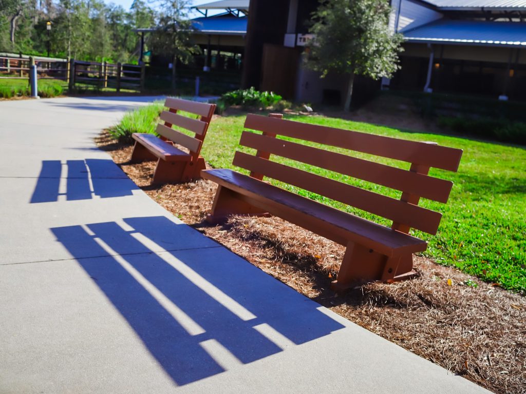 Benches at Fort Wilderness. 