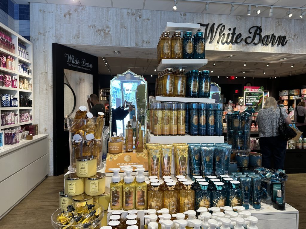 exhibición de la colección de princesas de Bath and Body Works