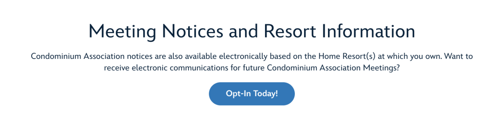Meeting Notices and Resort Information