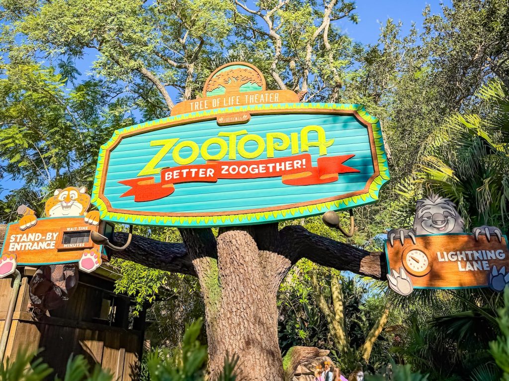 Zootopia - Better Zoogether sign lightning lane