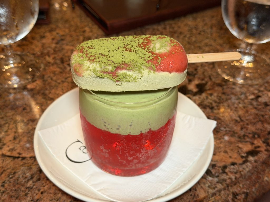 Strawberry-Matcha Popsicle at Carthay Circle Lounge