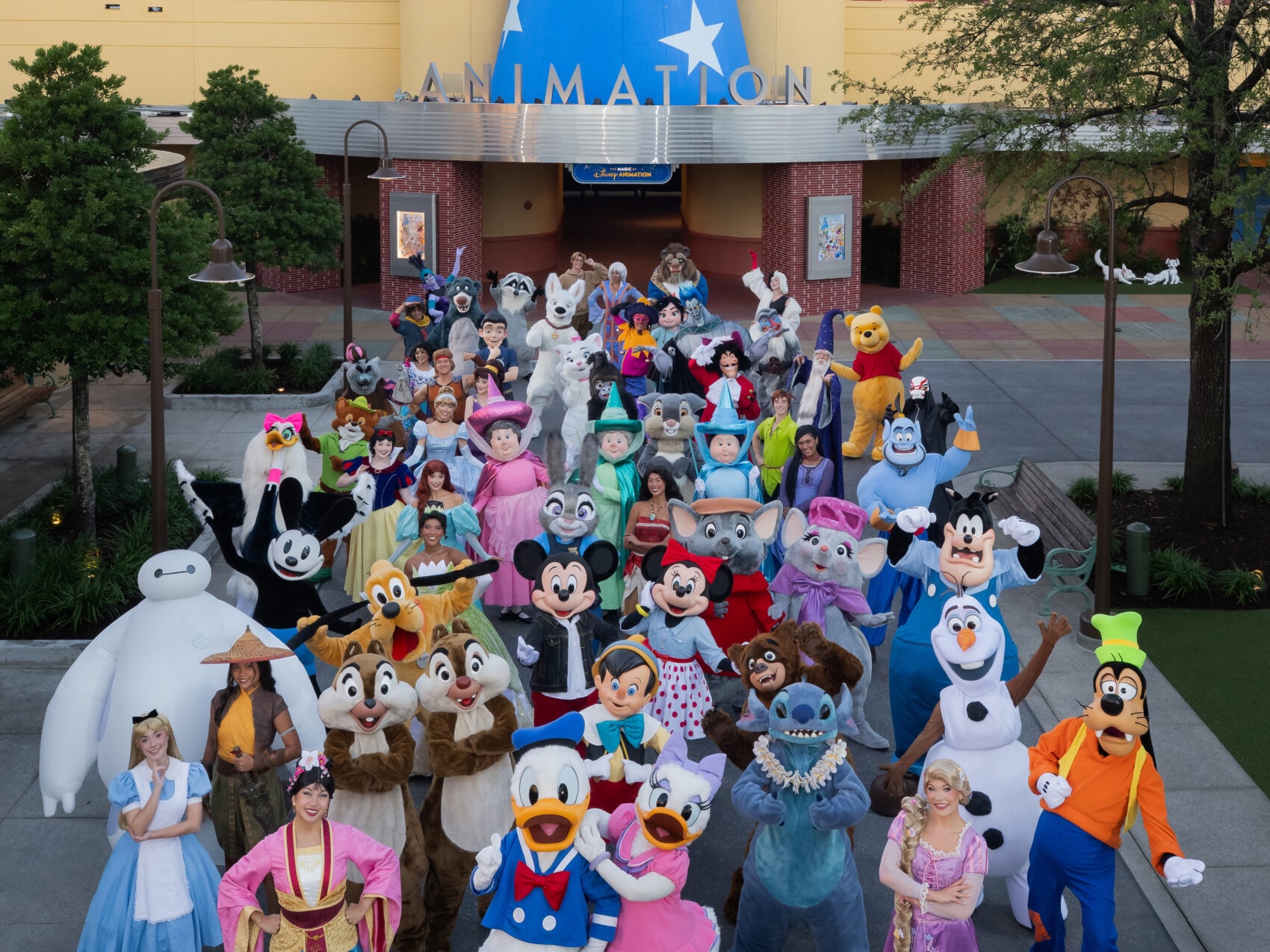 60 Disney Animation Characters Celebrate Opening of The Magic of Disney Animation